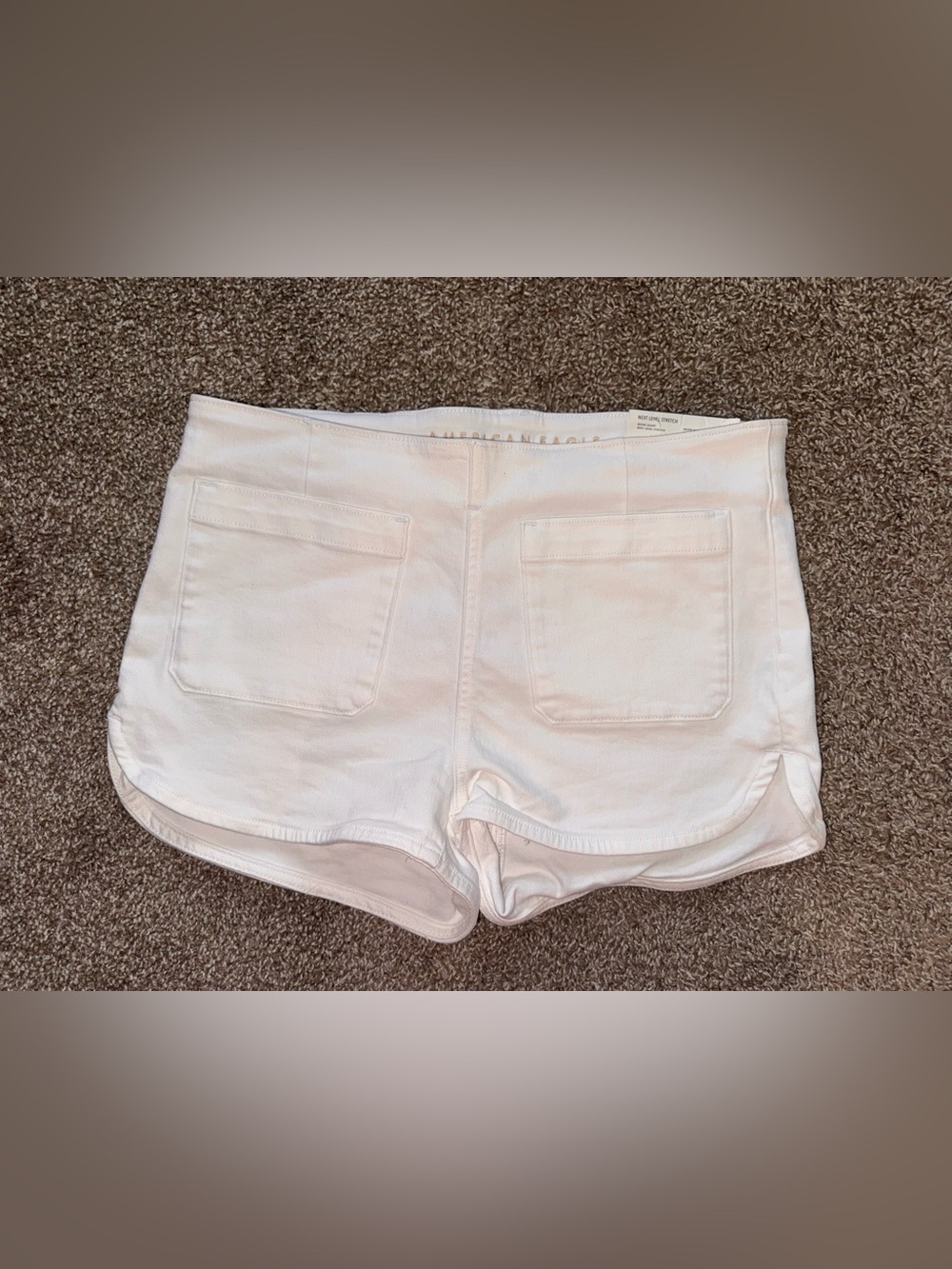 American Eagle Outfitters White High-Rise Denim Shorts